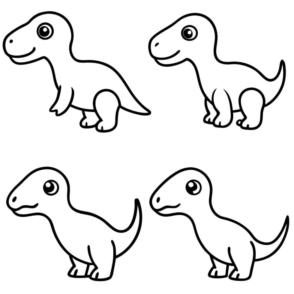 Dinosaur coloring pages for kids vector