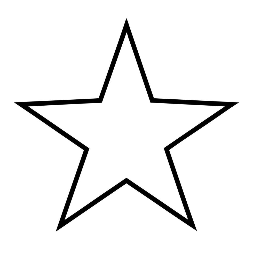 star icon symbol isolated on white background, illustration line art vector