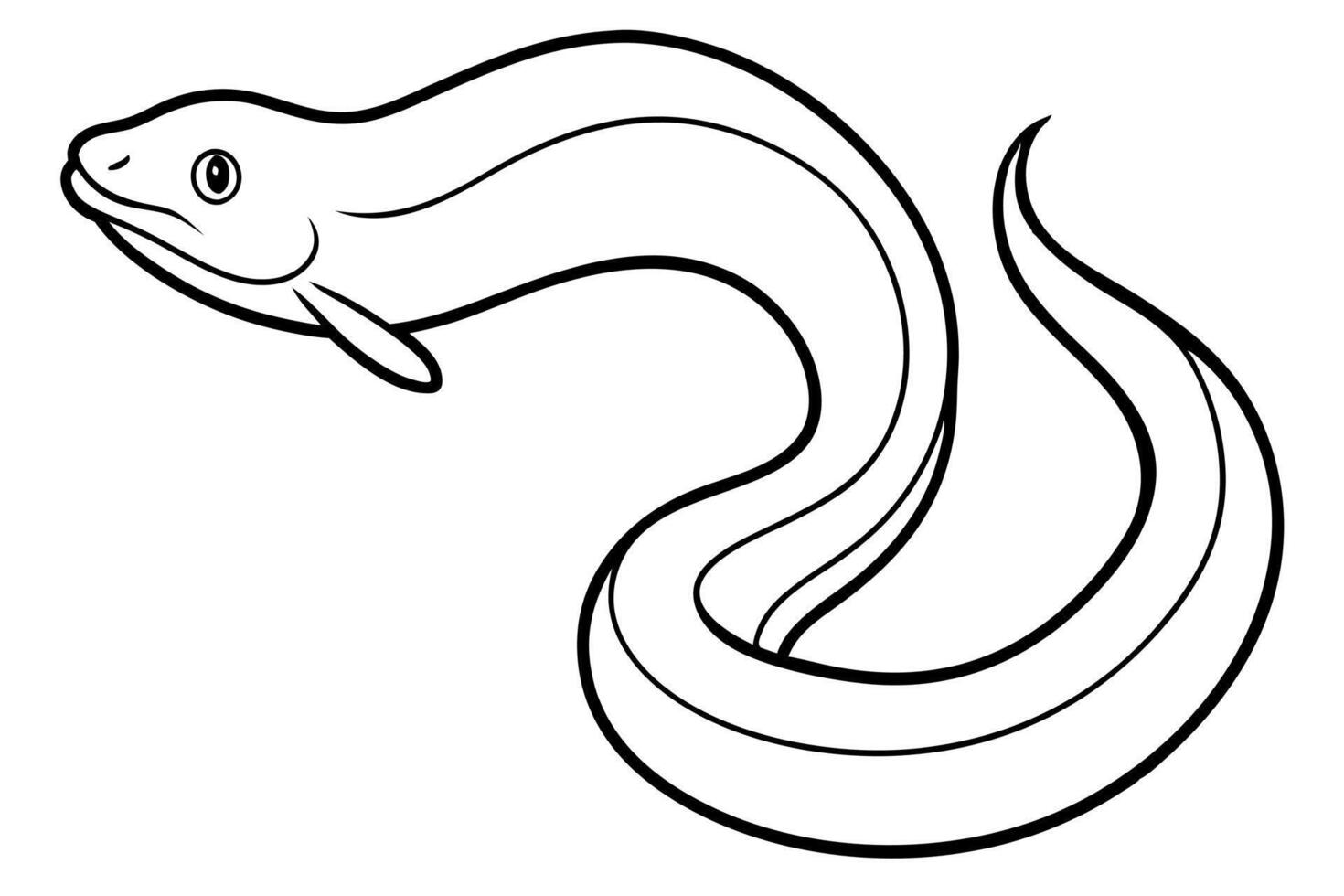 An outline of a snake with a long tail vector