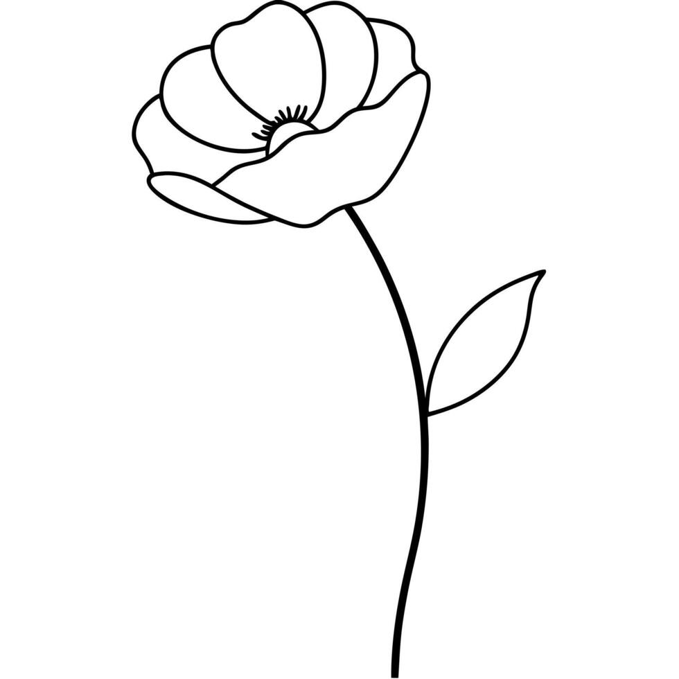 A flower outline coloring page vector