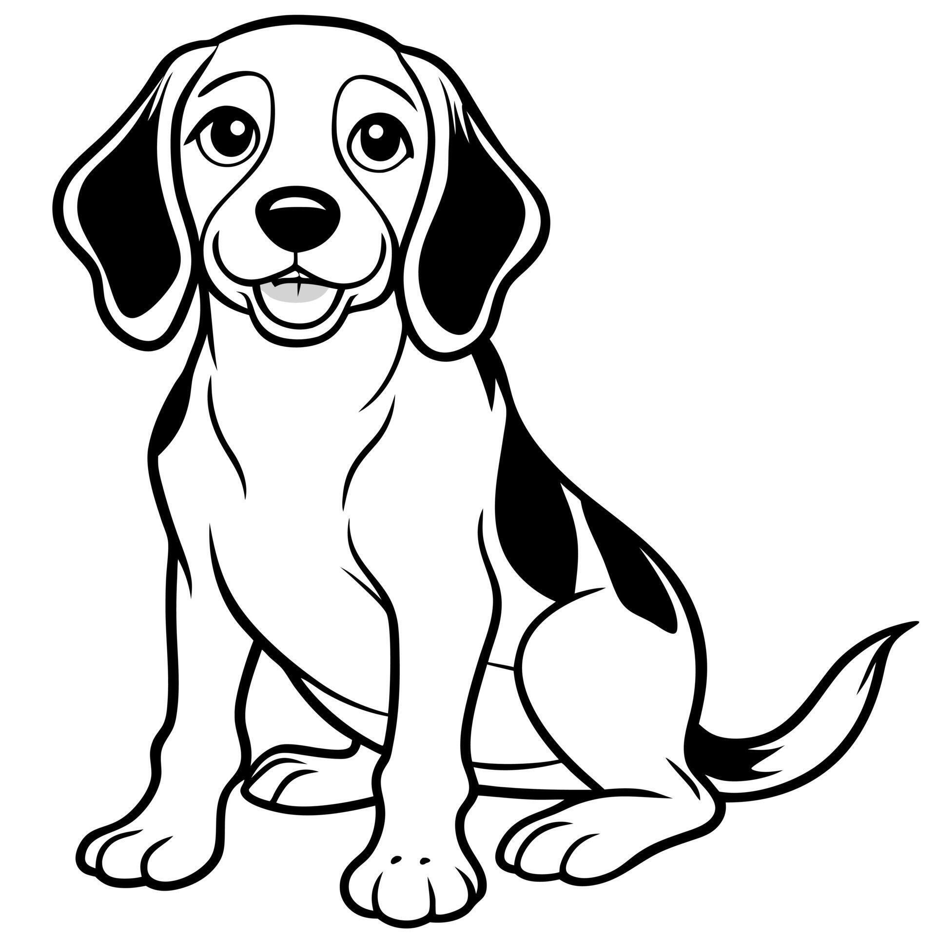 Beagle dog coloring pages 51003897 - Beagle Dog Coloring Pages Vector 