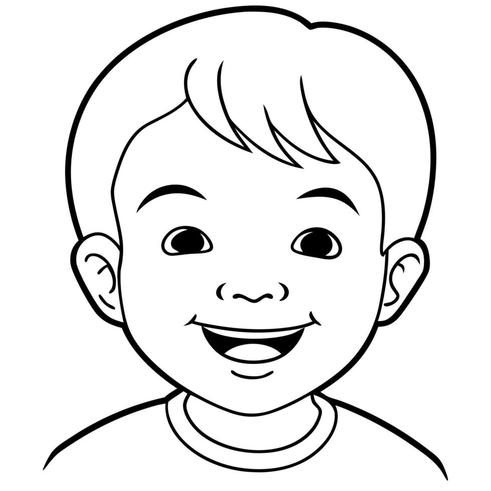 A boy's face coloring page vector