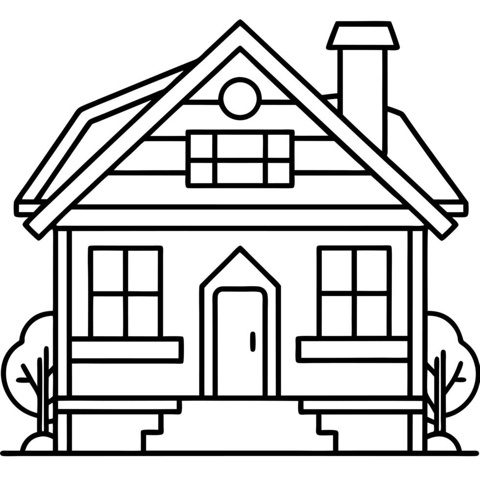 House coloring pages free printable vector