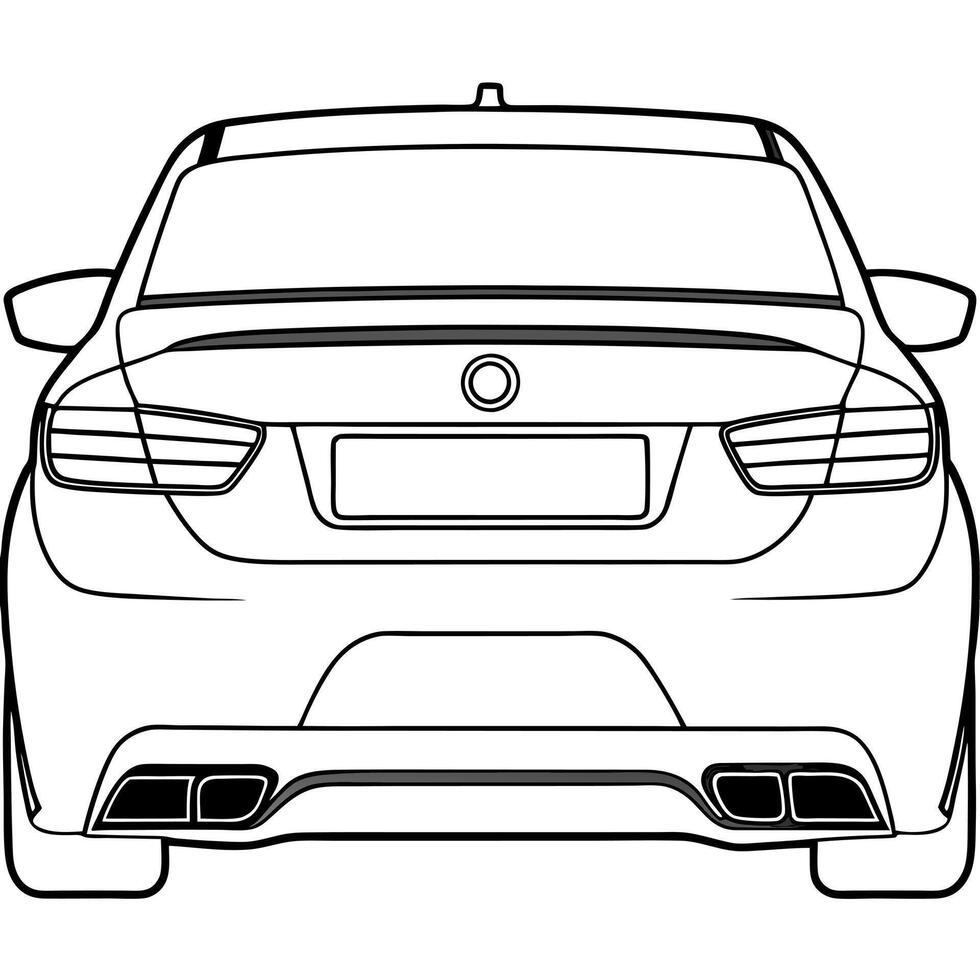 Bmw e46 rear view coloring pages vector