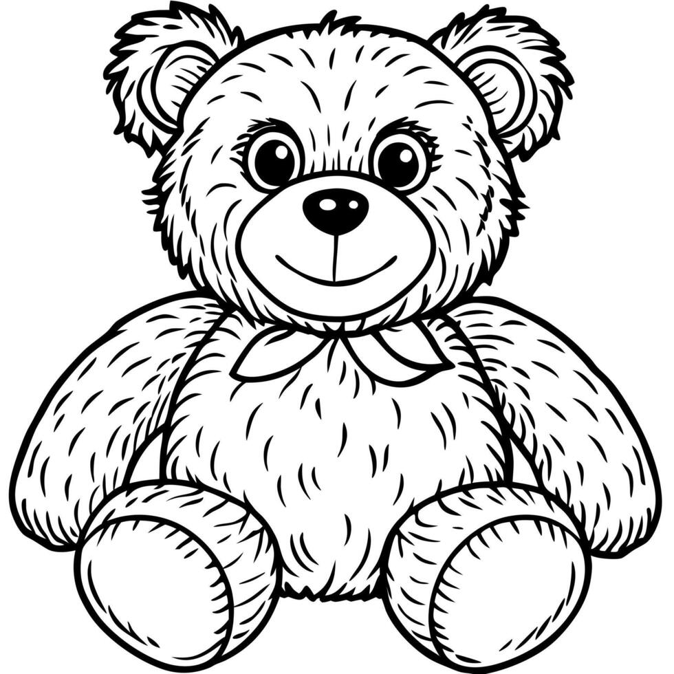 Teddy bear coloring pages vector