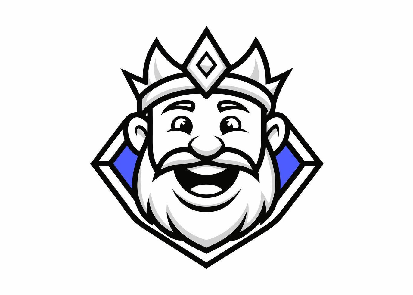 A cartoon king with a crown on his head vector