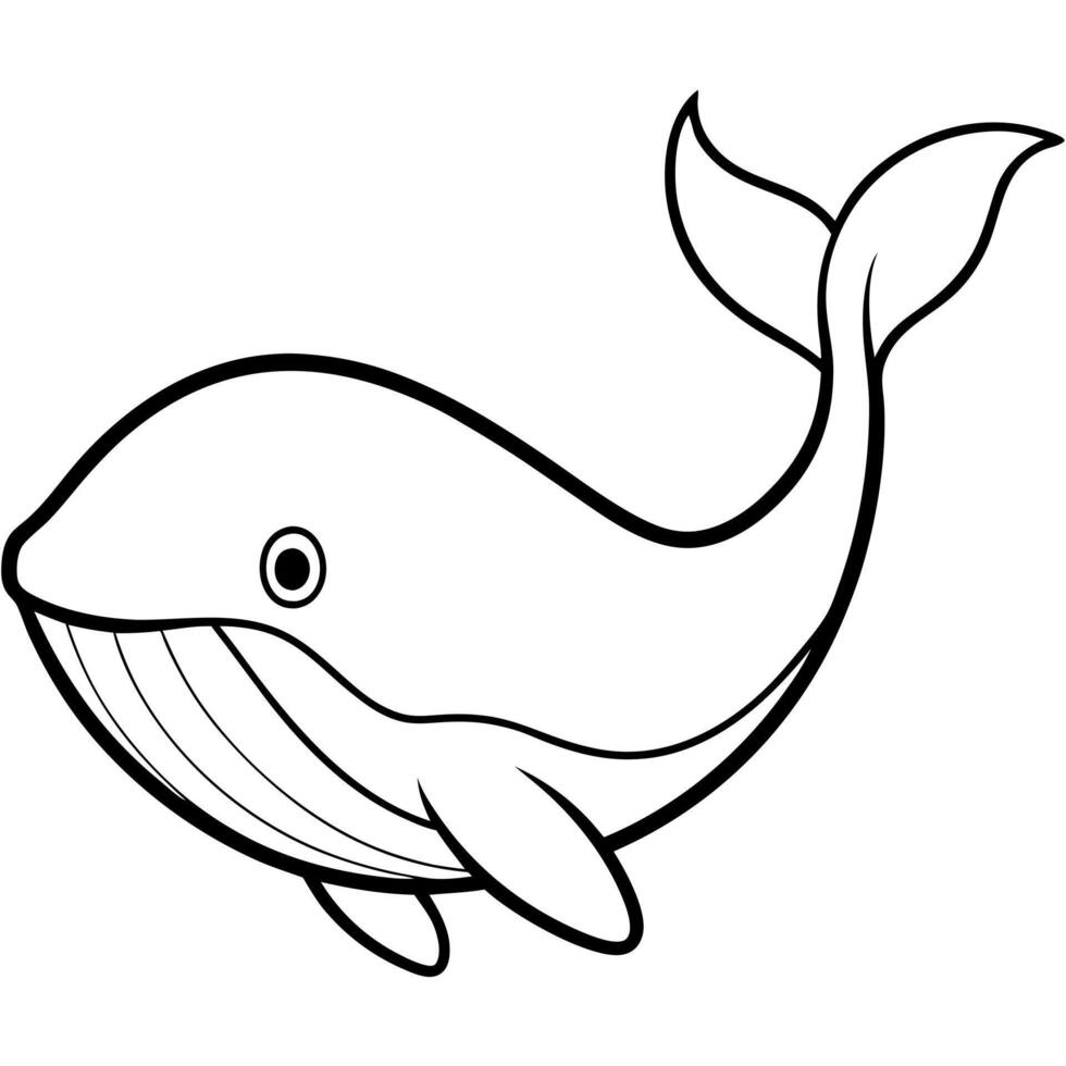 Whale coloring pages for kids vector