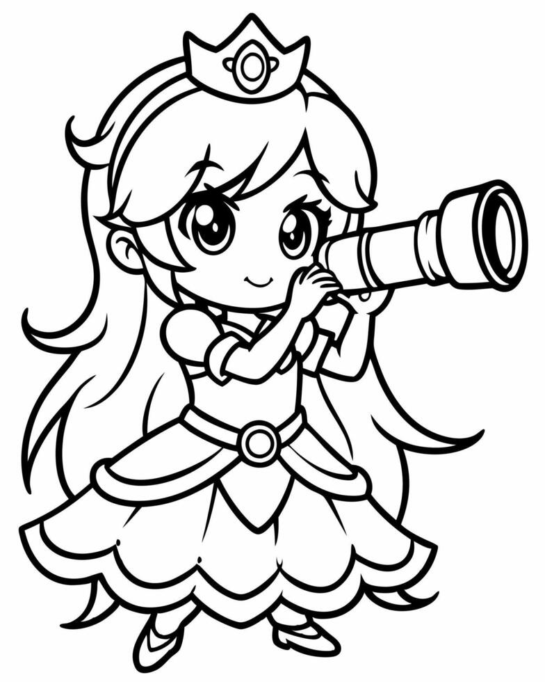 Princess peach coloring pages vector