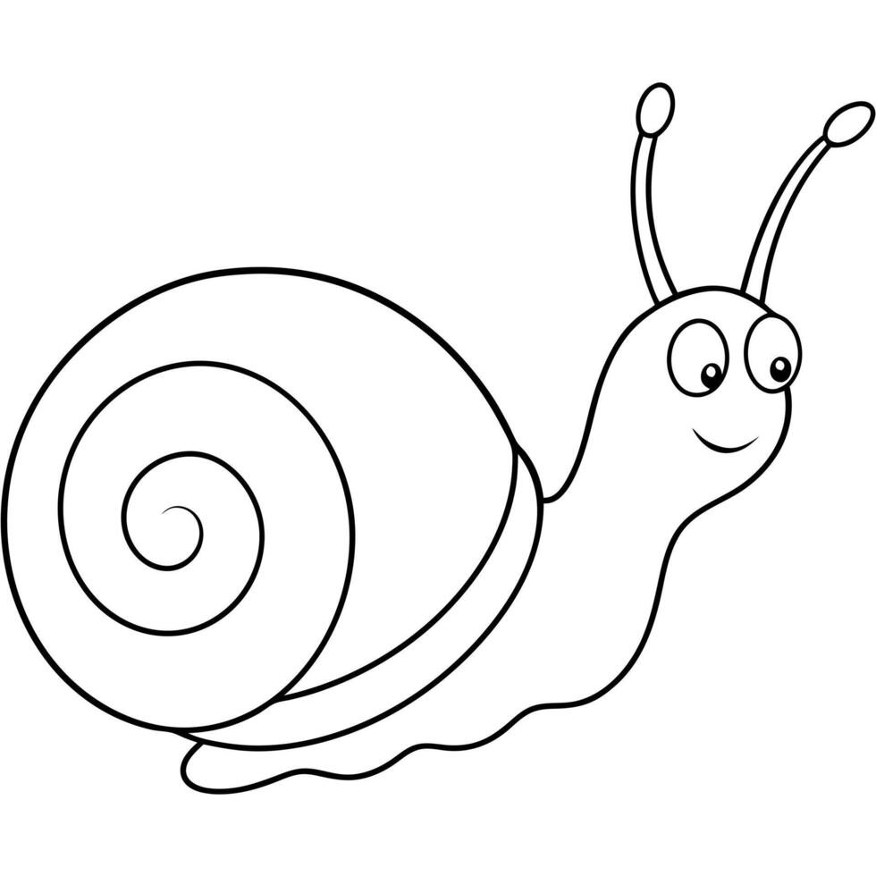 A snail coloring page for kids vector
