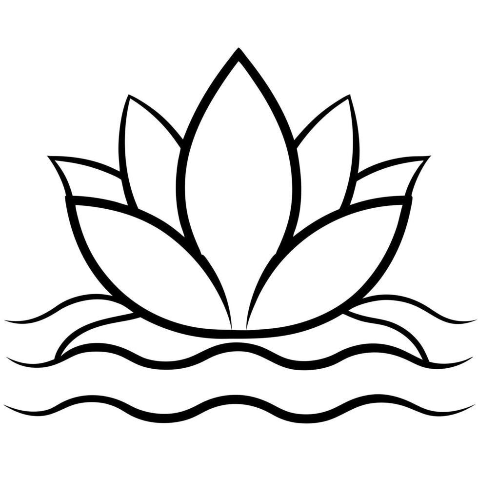 Lotus flower coloring pages vector