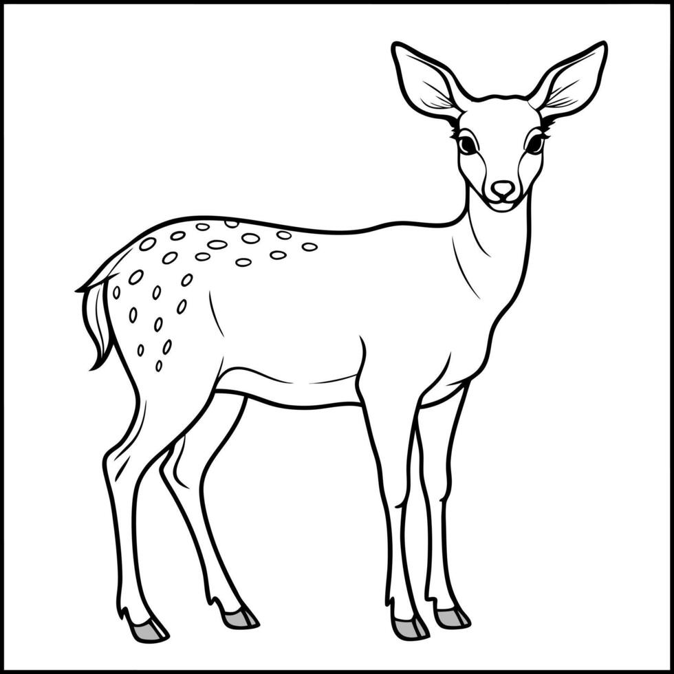 Deer coloring pages for kids vector