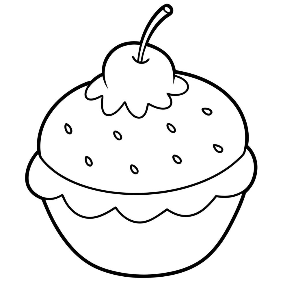 Cupcake coloring pages vector