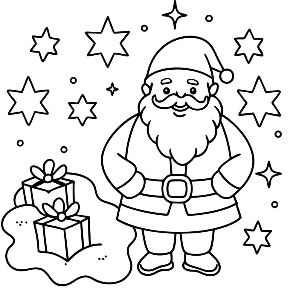 Santa claus coloring pages vector