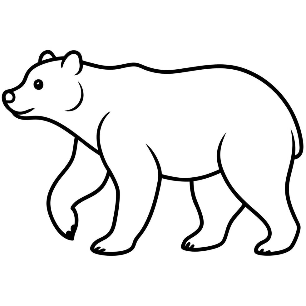 a bear walk, illustration line art vector