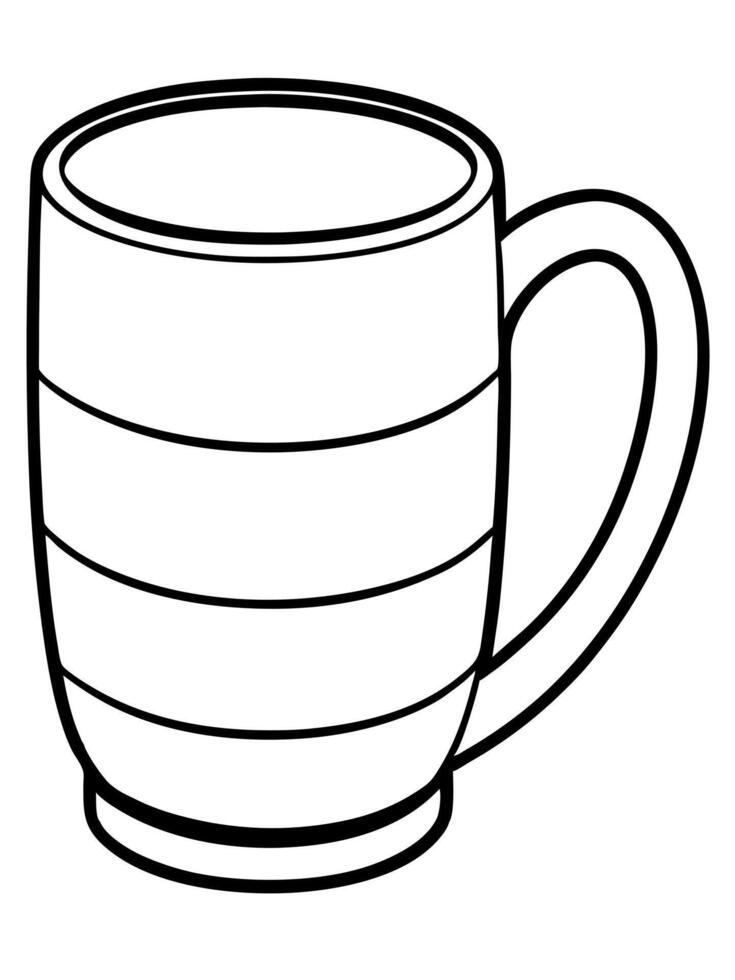 A black and white drawing of a cup vector