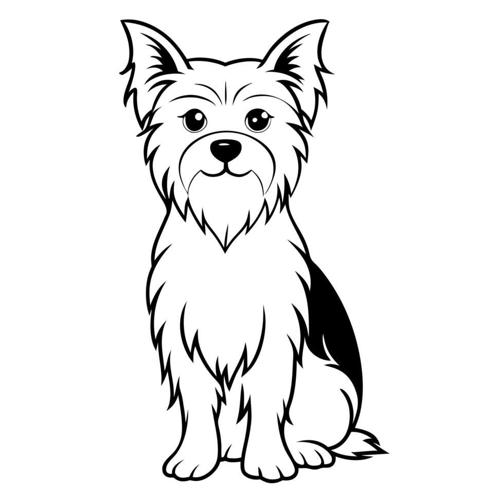 Yorkshire terrier coloring pages vector