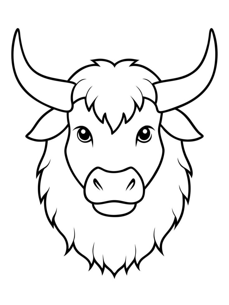 yak, illustration line art vector
