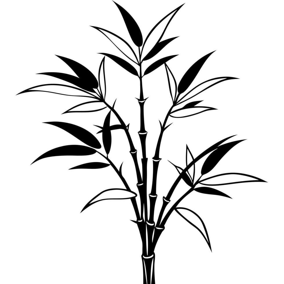 Bamboo tree silhouette vector