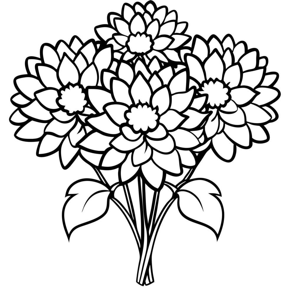 A bouquet of flowers coloring page vector