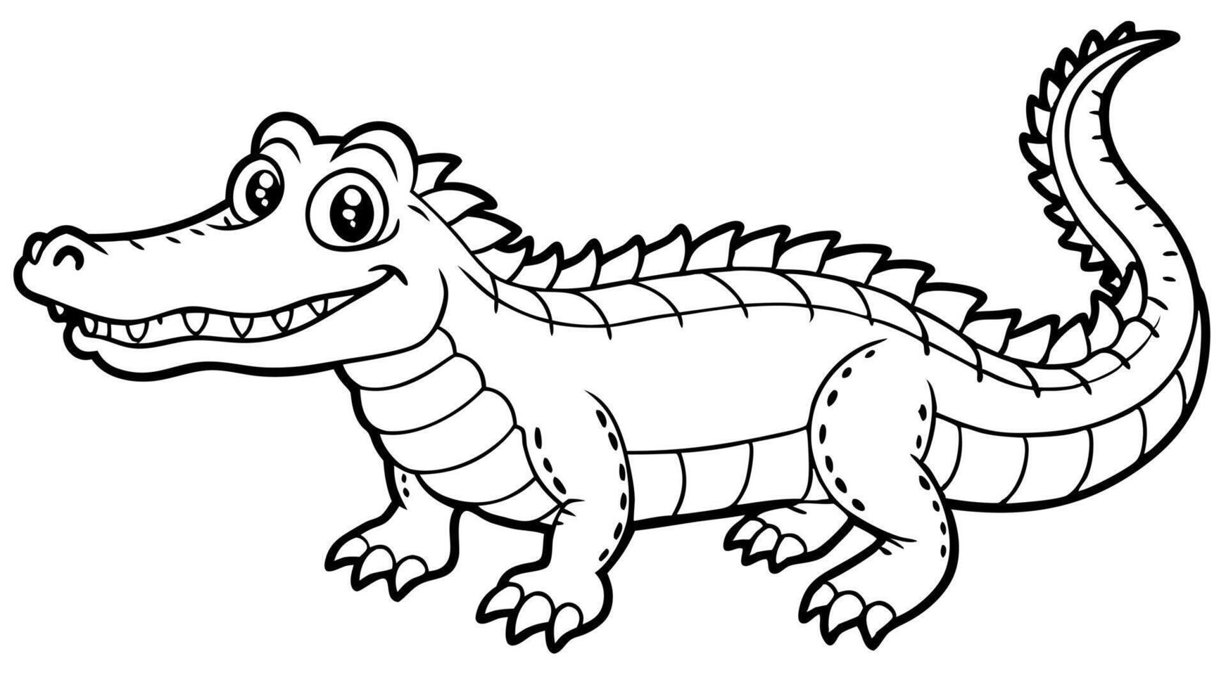 Crocodile coloring pages for kids vector