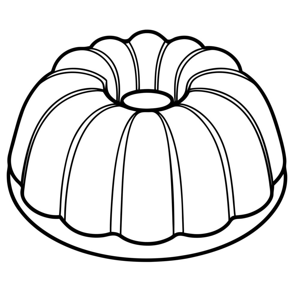 a bundt pan, illustration line art vector