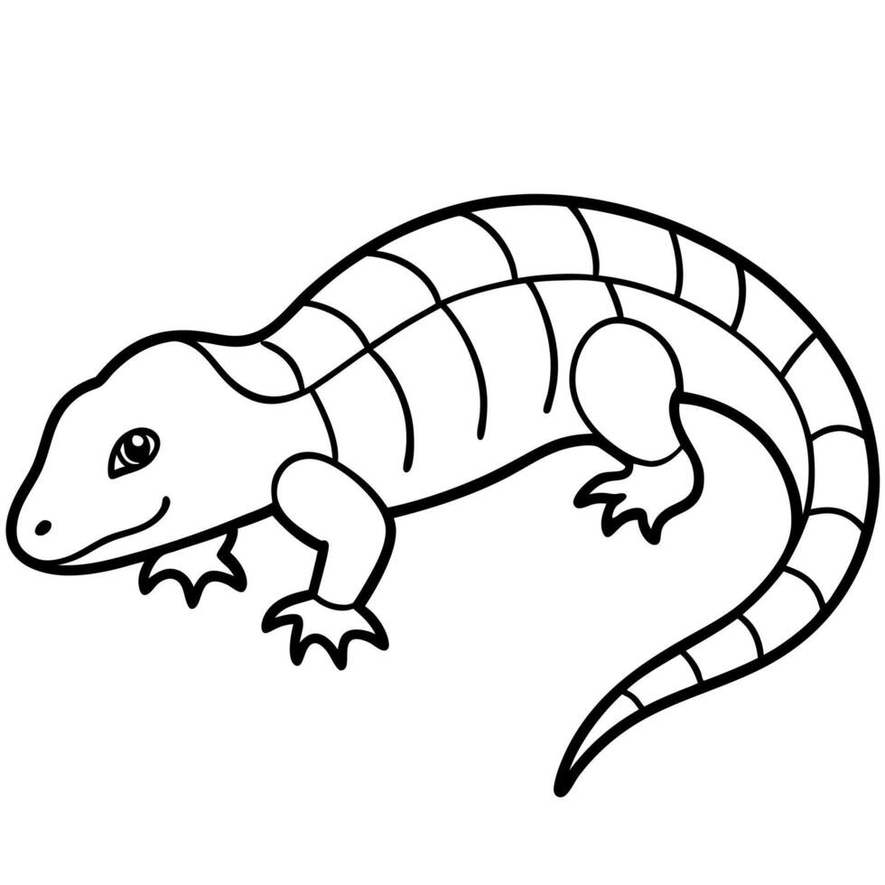 A lizard coloring page for kids vector