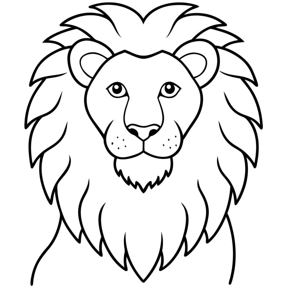 Lion head coloring pages vector