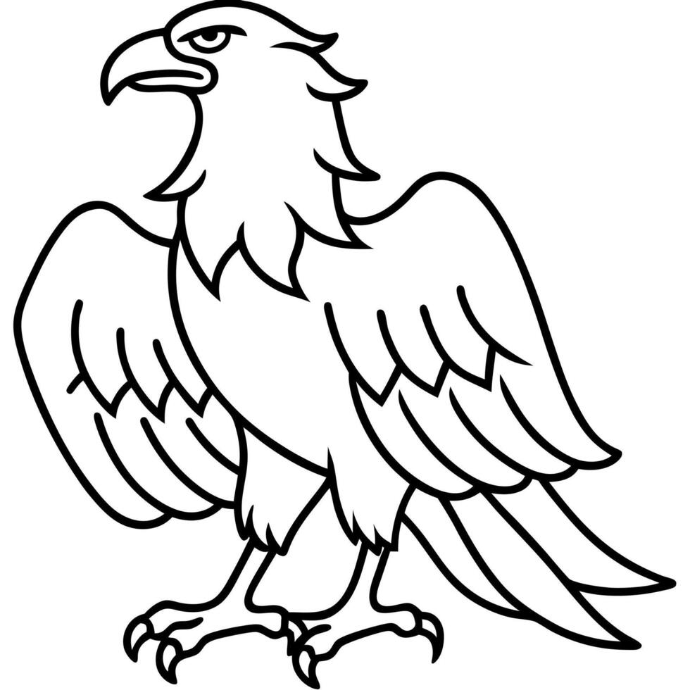 eagle full body logo line art art illustration, illustration line art vector