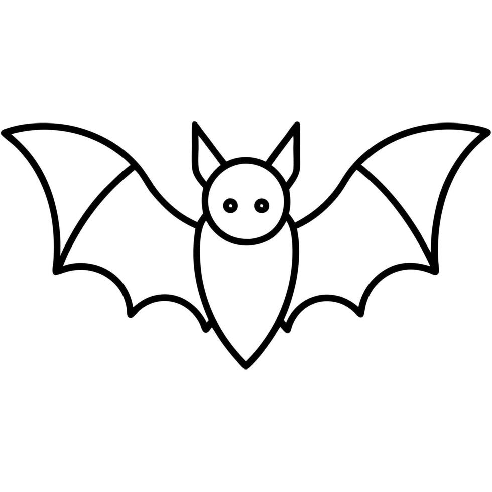 bat icon, illustration line art vector