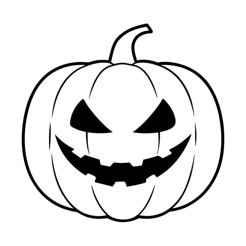 halloween pumpkin, illustration line art vector