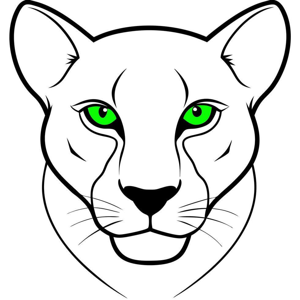 A lion head with green eyes vector
