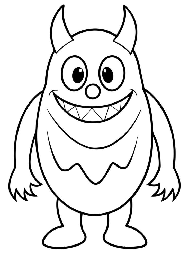Monster coloring pages for kids vector