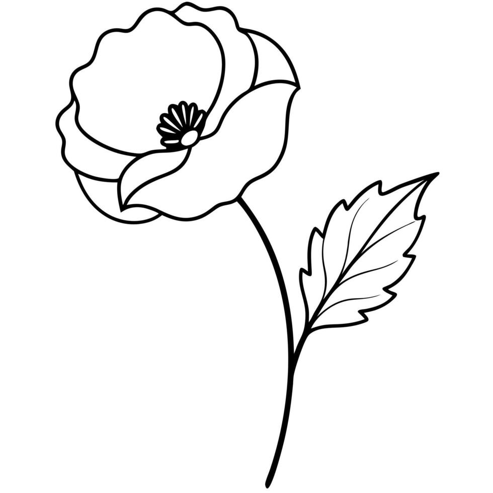 A black and white drawing of a flower vector