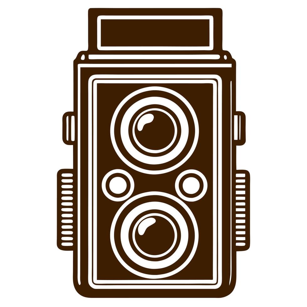 An old camera icon on a white background vector