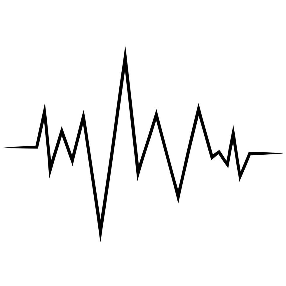 black wave icons in flat style musical sound wave collection illustration, vector