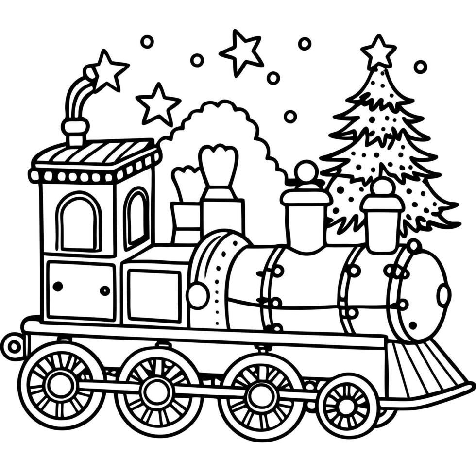 Christmas coloring pages for kids vector