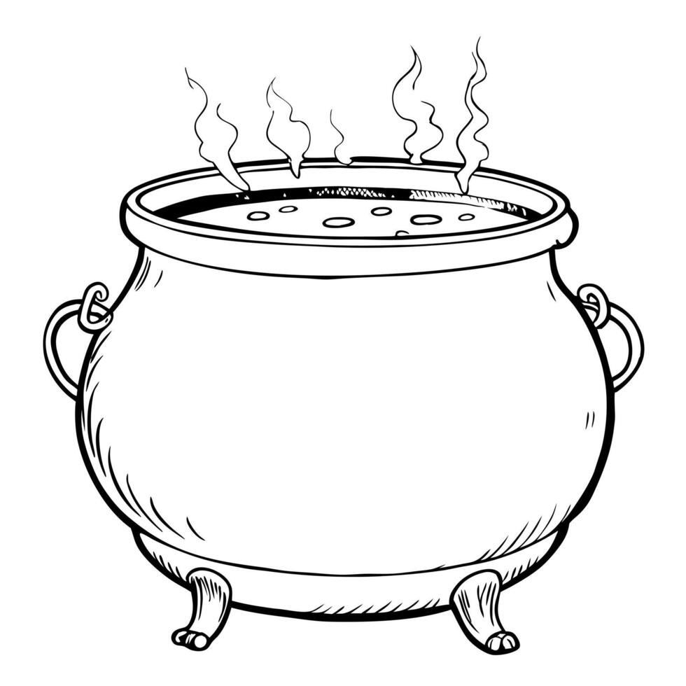 Caulding of boiling water coloring page vector