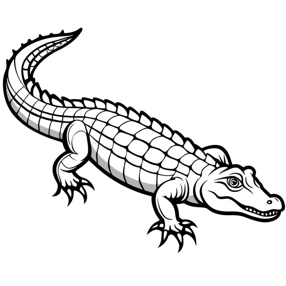 Alligator coloring pages free printable coloring pages vector