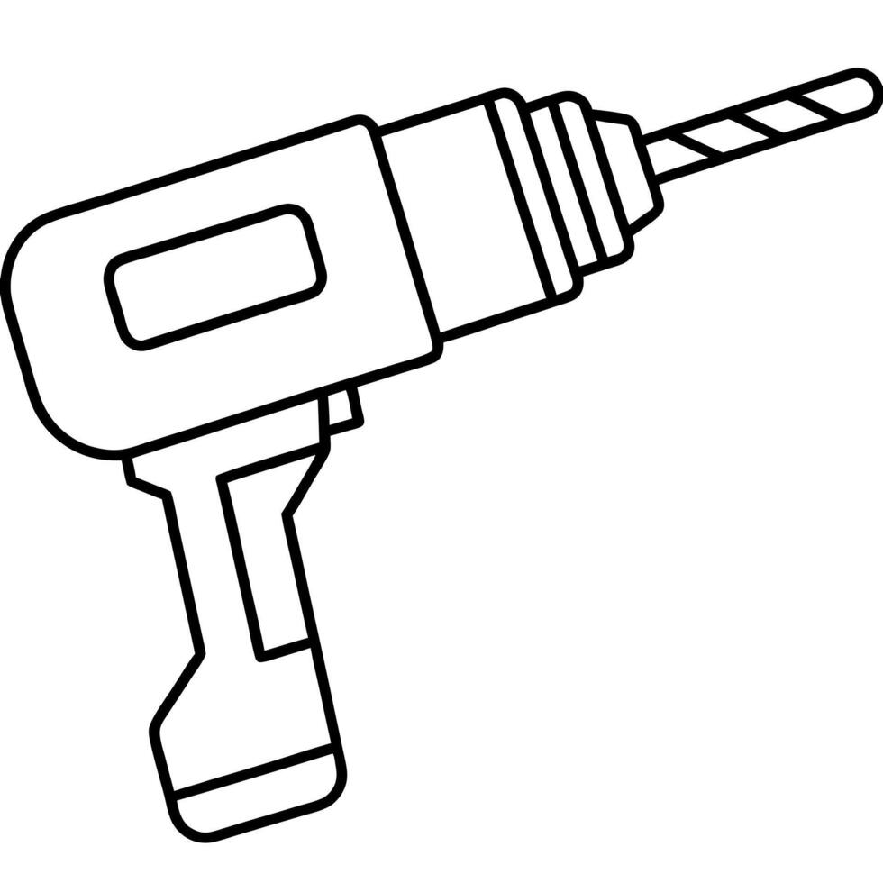 auger drill, illustration line art vector