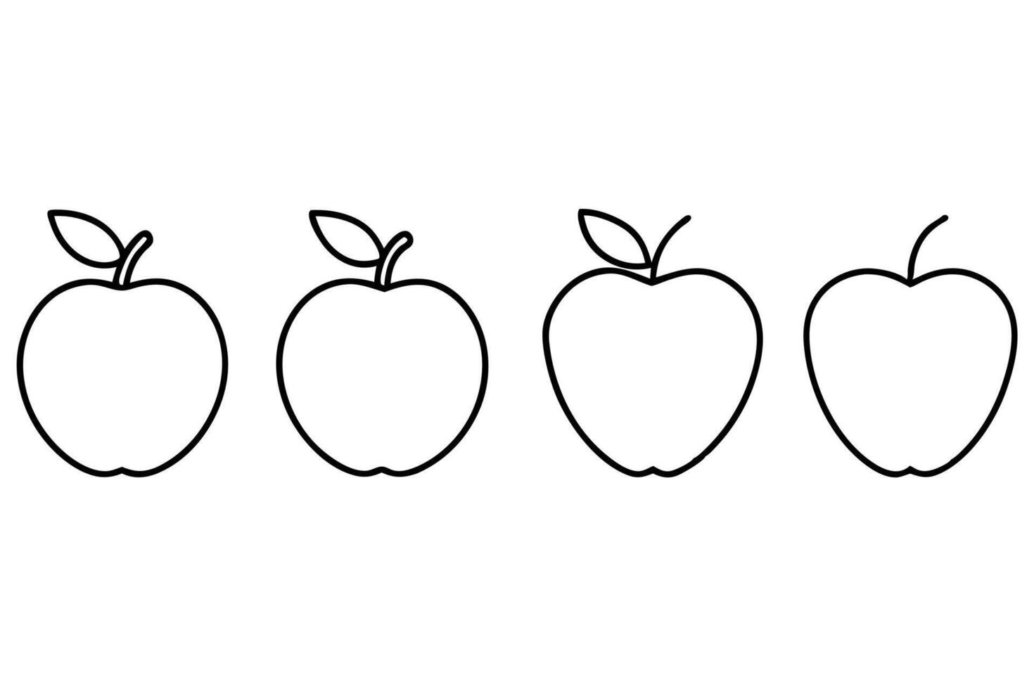 Apple coloring pages for kids vector