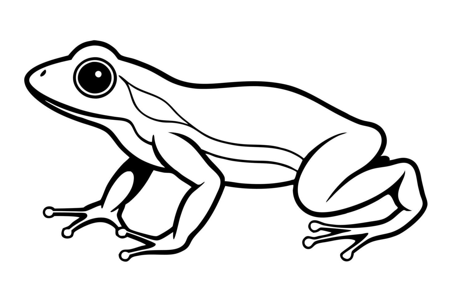Frog coloring pages for kids vector