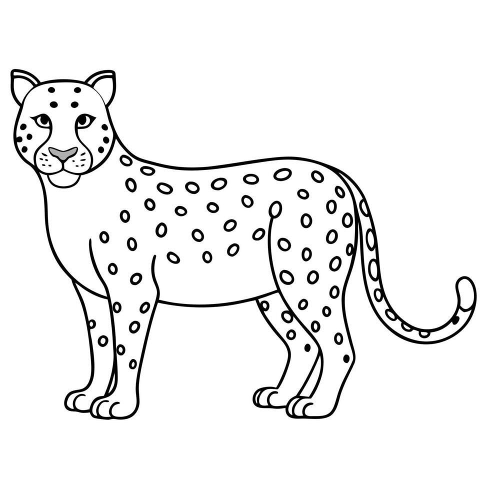 A leopard coloring page for kids vector