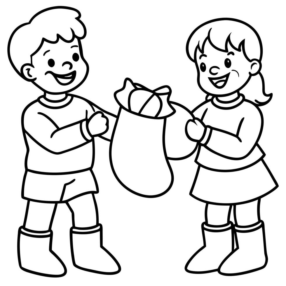 Christmas coloring pages for kids vector