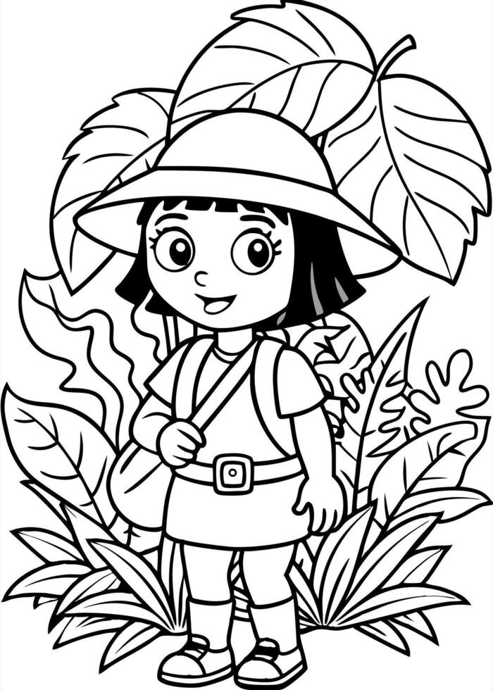 Dora the explorer coloring pages vector