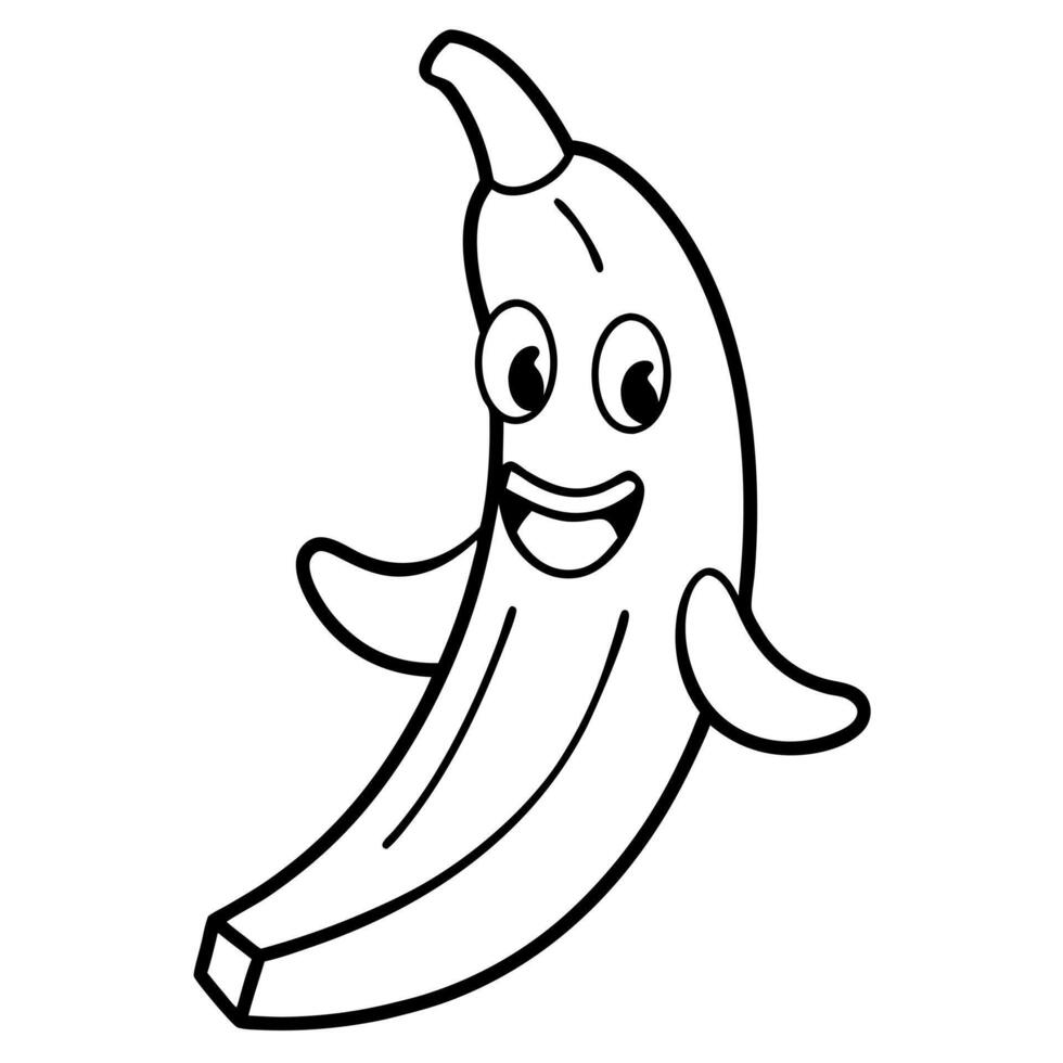 A cartoon banana with eyes and a smile vector