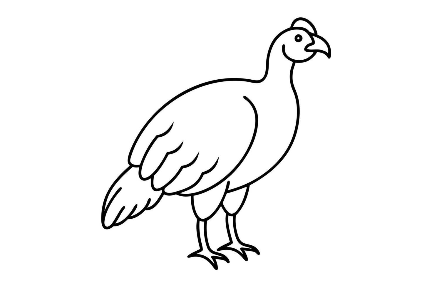 A black and white drawing of a turkey vector