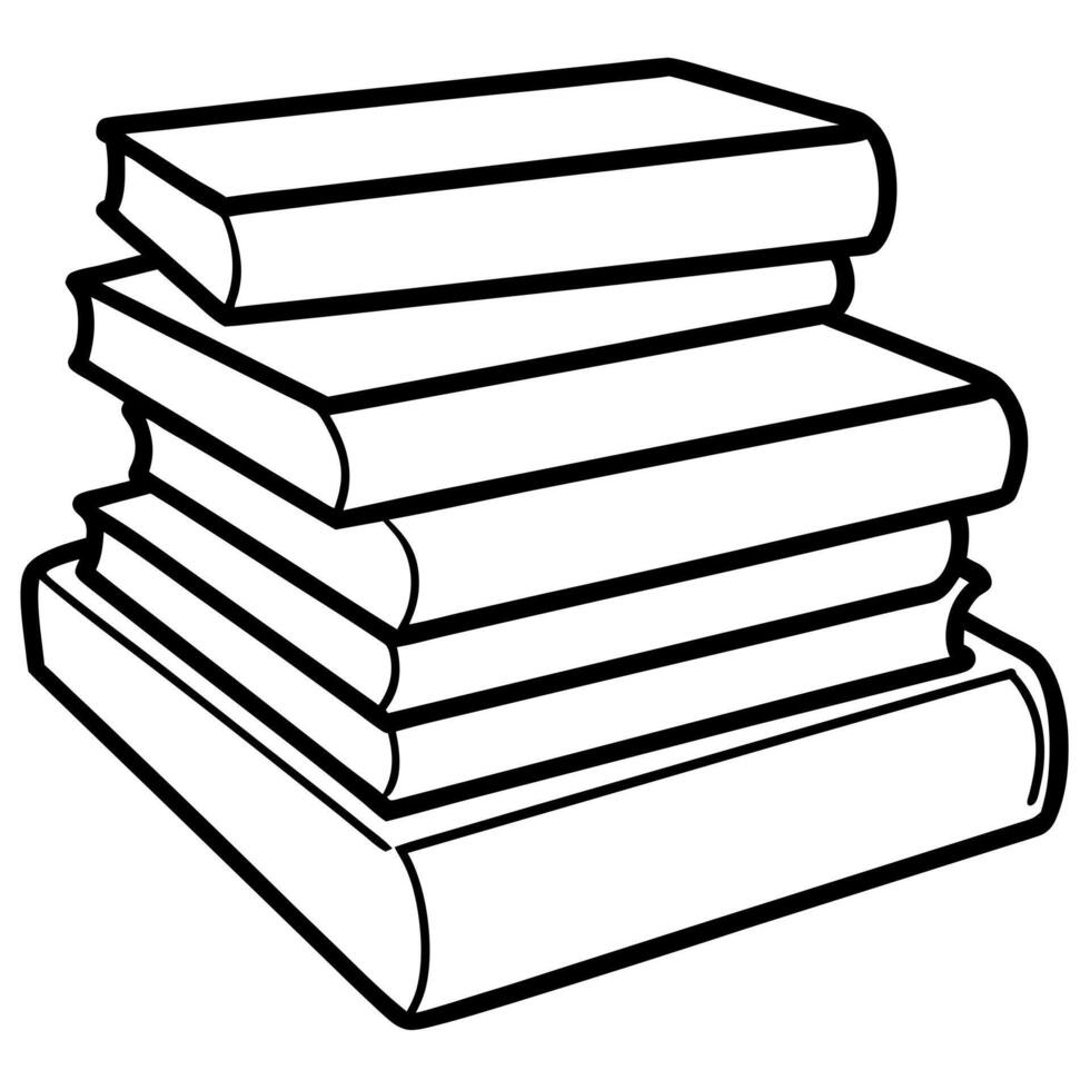 A stack of books on a white background vector