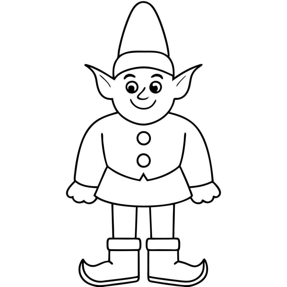 a close-up of an elf costume, complete with pointy shoes, illustration line art vector