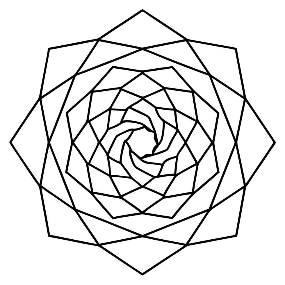 A black and white drawing of a spiral vector