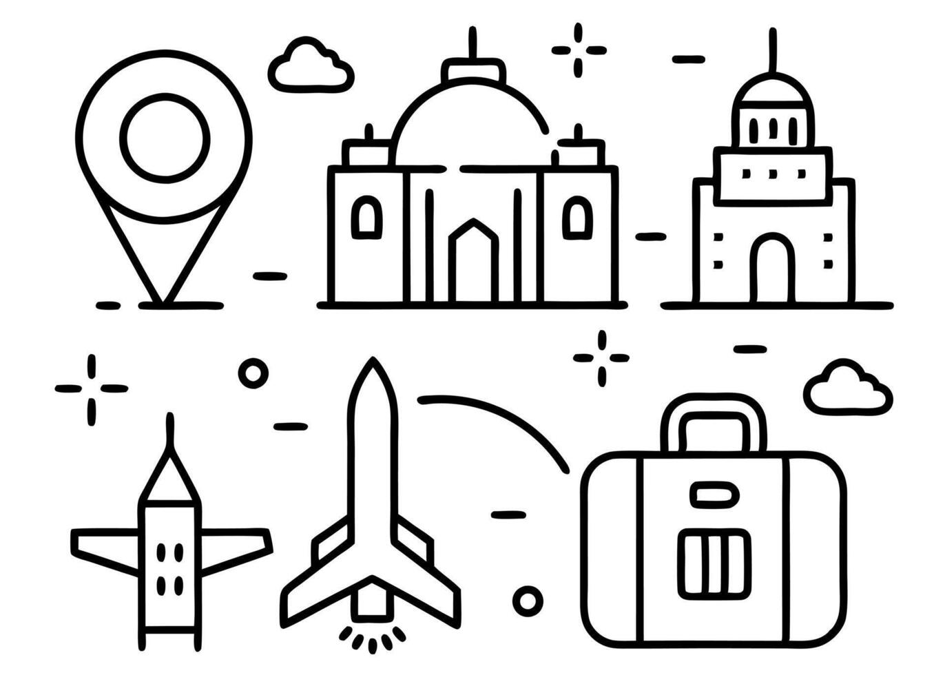 Travel icons set, illustration vector